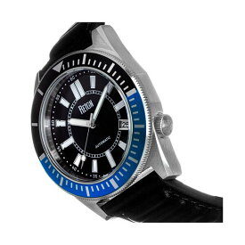 レイン レディース 腕時計 アクセサリー Men Francis Leather Watch - Black/Blue, 42mm Black/blue