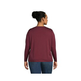 ランズエンド レディース Tシャツ トップス Plus Size Relaxed Supima Cotton T-Shirt Rich burgundy