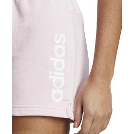 アディダス レディース カジュアルパンツ ボトムス Women's Cotton Essentials Linear French Terry Shorts Clear Pink/white