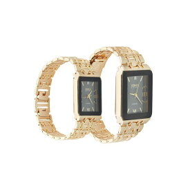 ジョーンズニューヨーク レディース 腕時計 アクセサリー Men and Women's Analog Shiny Gold-Tone Metal Bracelet His Hers Watch 40mm, 32mm Gift Set Black, Gold