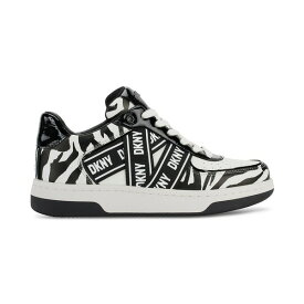 ダナ キャラン ニューヨーク レディース スニーカー シューズ Women's Olicia Lace-Up Logo-Strap Sneakers White/ Black Zebra