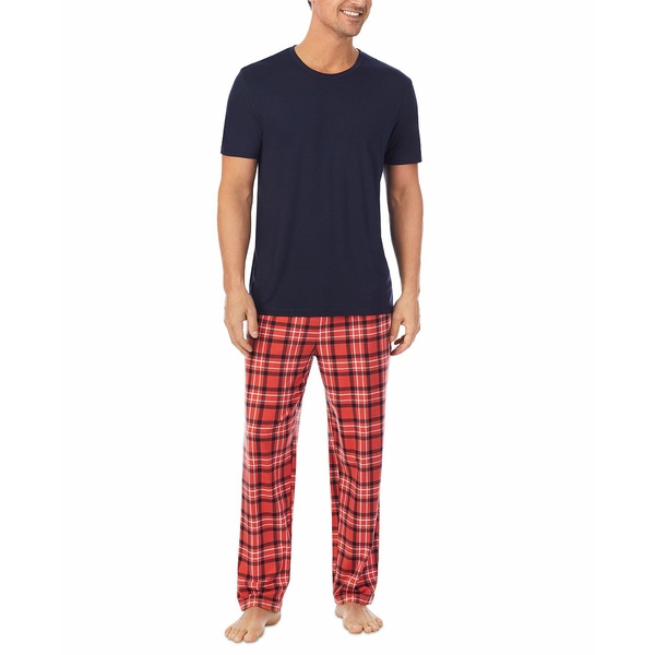 クドルドッズ メンズ Tシャツ トップス Men's 2-Pc. T-Shirt  Pants Pajama Set Red Plaid