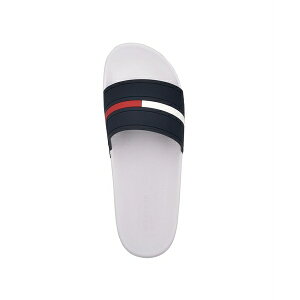 g~[ qtBK[ Y T_ V[Y Men's Redder Flag Logo Pool Slide Sandals White
