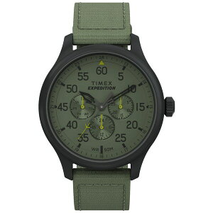 ^CbNX fB[X rv ANZT[ Men's Expedition Field Quartz Analog Green material Strap 43mm Round Watch Green