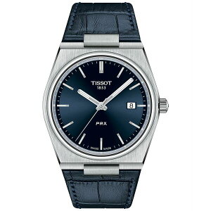 eB\bg fB[X rv ANZT[ Men's PRX Blue Leather Strap Watch 40mm Blue