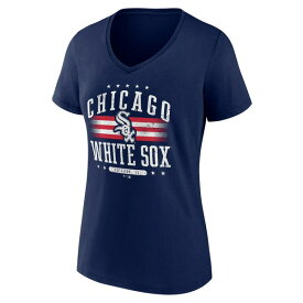 ファナティクス レディース Tシャツ トップス Chicago White Sox Fanatics Branded Women's Americana Team VNeck TShirt Navy