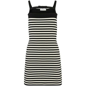�j�i���b�` ���f�B�[�X �����s�[�X �g�b�v�X Stripe-pattern mini dress Black
