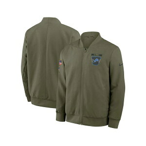 iCL Y WPbgu] AE^[ Men's Olive Detroit Lions 2025 Salute to Service Sideline Full-Zip Bomber Jacket Olive