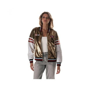 U Ch RNeBu fB[X WPbgu] AE^[ Women's Gold San Francisco 49ers Sequin Bomber Jacket Gold