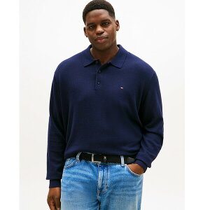 g~[ qtBK[ Y jbg&Z[^[ AE^[ Men's Big and Tall Pima Cotton Cashmere Long Sleeve Polo Sweater Desert Sky