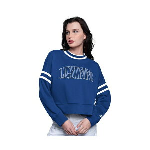 �X�^�[�^�[ ���f�B�[�X �p�[�J�[�E�X�E�F�b�g�V���c �A�E�^�[ Women'sBlue Tampa Bay Lightning Power Play Cropped Pullover Sweatshirt Blue