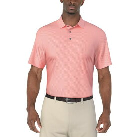 PGAツアー メンズ シャツ トップス Men's Short Sleeve Micro Geo Print Polo Shirt Plumeria