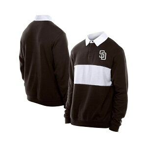 �j���[�G�� �����Y �V���c �g�b�v�X Men's Dark Brown San Diego Padres Throwback Prep Color Block Rugby Polo Shirt Dark Brown