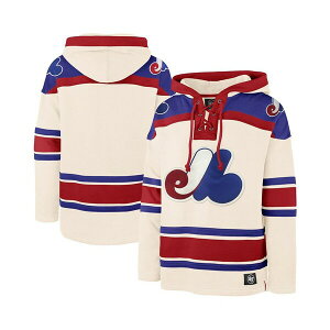 47�u�����h �����Y �p�[�J�[�E�X�E�F�b�g�V���c �A�E�^�[ Men's Cream Montreal Expos Cooperstown Collection Superior Lacer Pullover Hoodie Cream