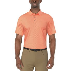 PGAツアー メンズ シャツ トップス Men's Short Sleeve Micro Geo Print Polo Shirt Living Coral
