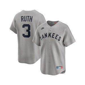 �i�C�L �����Y �V���c �g�b�v�X Men's Babe Ruth Gray New York Yankees Throwback Cooperstown Collection Limited Jersey Gray