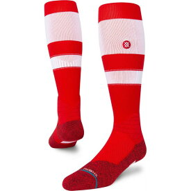 スタンス レディース 靴下 アンダーウェア Stance Adult Stripe On-Field Baseball Socks White/Red