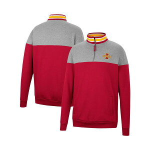 �R���V�A�� �����Y �p�[�J�[�E�X�E�F�b�g�V���c �A�E�^�[ Men's Heathered Gray and Cardinal Iowa State Cyclones Be the Ball Quarter-Zip Top Heathered Gray, Cardinal