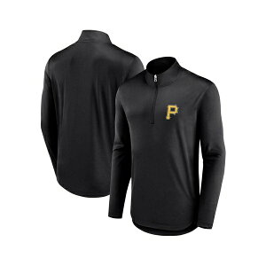 �t�@�i�e�B�N�X �����Y �p�[�J�[�E�X�E�F�b�g�V���c �A�E�^�[ Men's Black Pittsburgh Pirates Quarterback Quarter-Zip Top Black