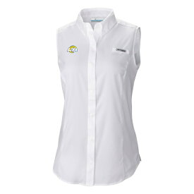 コロンビア レディース Tシャツ トップス Los Angeles Rams Columbia Women's PFG Tamiami OmniShade Sleeveless ButtonUp Shirt White