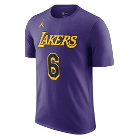 ジョーダン メンズ Tシャツ トップス LeBron James Los Angeles Lakers Jordan Brand 2022/23 Statement Edition Name & Number TShirt Purple