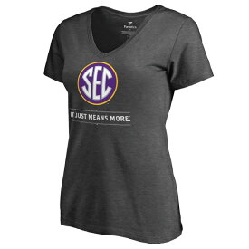 ファナティクス レディース Tシャツ トップス LSU Tigers Fanatics Branded Women's SEC Means More Slim Fit VNeck TShirt Ash