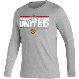 アディダス メンズ Tシャツ トップス Manchester United adidas Dassler Long Sleeve TShirt Heather Gray