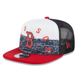 ニューエラ メンズ 帽子 アクセサリー Boston Red Sox New Era Team Foam Front AFrame Trucker 9FIFTY Snapback Hat White/Red