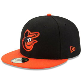 ニューエラ メンズ 帽子 アクセサリー Baltimore Orioles New Era Road Authentic Collection OnField 59FIFTY Fitted Hat Black/Orange