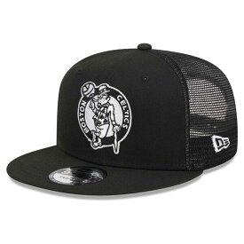 ニューエラ メンズ 帽子 アクセサリー Boston Celtics New Era Evergreen 9FIFTY Trucker Snapback Hat Black