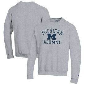 チャンピオン メンズ パーカー・スウェットシャツ アウター Michigan Wolverines Champion Alumni Logo Arch Pullover Sweatshirt Gray
