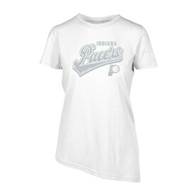 レベルウェア レディース Tシャツ トップス Indiana Pacers Levelwear Women's Birch Sweep TShirt White