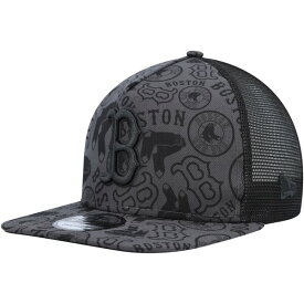ニューエラ メンズ 帽子 アクセサリー Boston Red Sox New Era Repeat AFrame 9FIFTY Trucker Snapback Hat Black