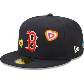 ニューエラ メンズ 帽子 アクセサリー Boston Red Sox New Era Chain Stitch Heart 59FIFTY Fitted Hat Navy