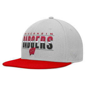 トップ・オブ・ザ・ワールド メンズ 帽子 アクセサリー Wisconsin Badgers Top of the World Hudson Snapback Hat Gray