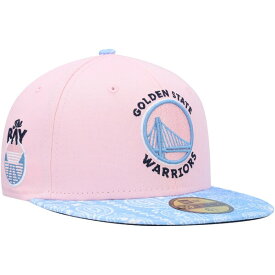 ニューエラ メンズ 帽子 アクセサリー Golden State Warriors New Era Paisley Visor 59FIFTY Fitted Hat Pink/Light Blue