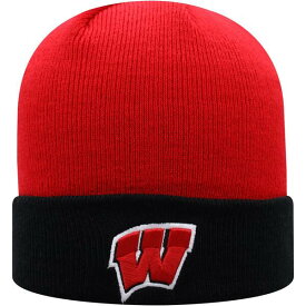 トップ・オブ・ザ・ワールド メンズ 帽子 アクセサリー Wisconsin Badgers Top of the World Core 2Tone Cuffed Knit Hat Red/Black