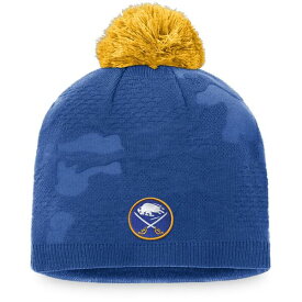 ファナティクス レディース 帽子 アクセサリー Buffalo Sabres Fanatics Branded Women's Authentic Pro Team Locker Room Beanie with Pom Royal/Gold