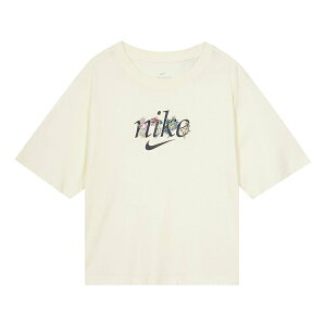 Nike iCL fB[X Xj[J[ y(WMNS) Nike Sportswear Casual Cozy Flowers Embroidered Sports Short Sleeve Coconut Milk T-Shirt DD1457-113z TCY US_W_XL
