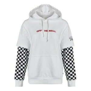 Vans oY fB[X Xj[J[ y(WMNS) Vans Logo Embroidered Checkerboard Print Hoodies 'White Black' VN0A4UTNWHTz TCY US_W_L