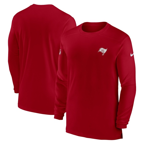 ナイキ メンズ Tシャツ トップス Tampa Bay Buccaneers Nike Sideline Coach Performance Long Sleeve TShirt Red