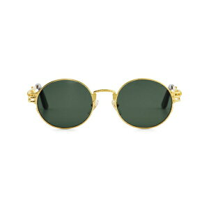 �W�����|�[�� �S���`�G ���f�B�[�X �T���O���X���A�C�E�F�A �A�N�Z�T���[ X karim benzema round-frame sunglasses Gold