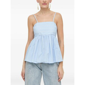 �c�C���Z�b�g ���f�B�[�X �J�b�g�\�[ �g�b�v�X Bow-detail striped top Blue