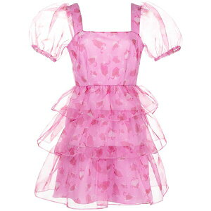 �w�C�`���B�[�G�k ���f�B�[�X �����s�[�X �g�b�v�X Heart-print tiered mini dress Pink