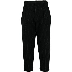 �R���f�M�����\�� �����Y �J�W���A���p���c �{�g���X Pinstripe-pattern cropped tailored trousers Black