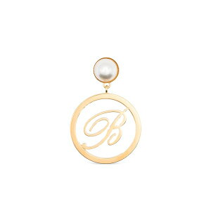 �u���}���� ���f�B�[�X �s�A�X���C�������O �A�N�Z�T���[ Faux-pearl logo earrings Gold