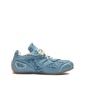 �A�N�Z���A���K�g ���f�B�[�X �X�j�[�J�[ �V���[�Y slow runner frayed denim low-top sneakers Blue