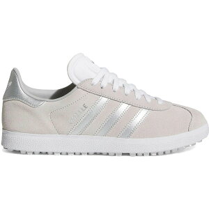 adidas AfB_X fB[X Xj[J[ yadidas Gazelle Spikeless Golf Crystal White Silver (Women's)z TCY US_W_10 Crystal White/Silver Metallic/Grey Two