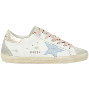 Golden Goose �S�[���f���O�[�X ���f�B�[�X �X�j�[�J�[ �yGolden Goose Super-Star White Silver Ice Blue (Women's)�z �T�C�Y US_5(22.0cm) White/Slver/Ice Blue