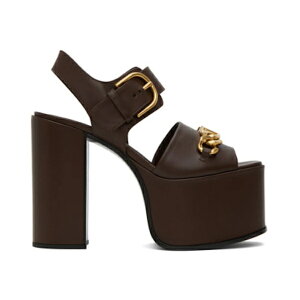 Valentino @eBm fB[X Xj[J[ yValentino Garavani V Chain-Linked Platform Sandals Brown (Women's)z TCY EU_37.5(23.5cm) Brown